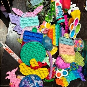 Colorful Assorted Silicone Pop It Fidget Toys - Rainbow Mix